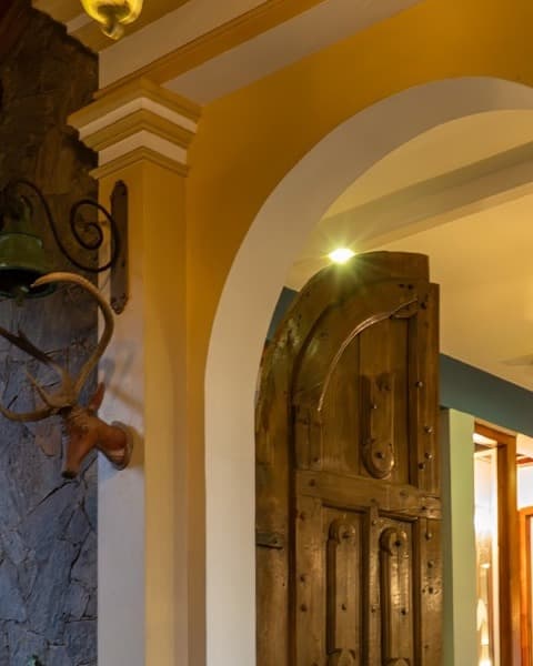 Hand-carved antique wooden entrance door